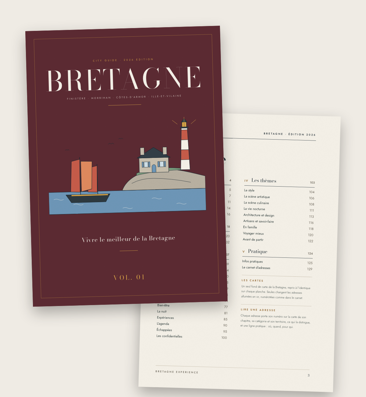 La couverture et le sommaire du Guide Bretagne, édition 2026